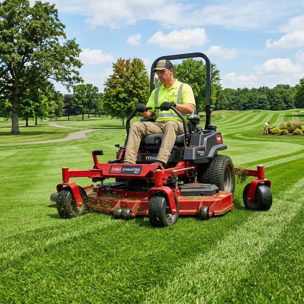 Precision Cuts Lawn Care professional service in action