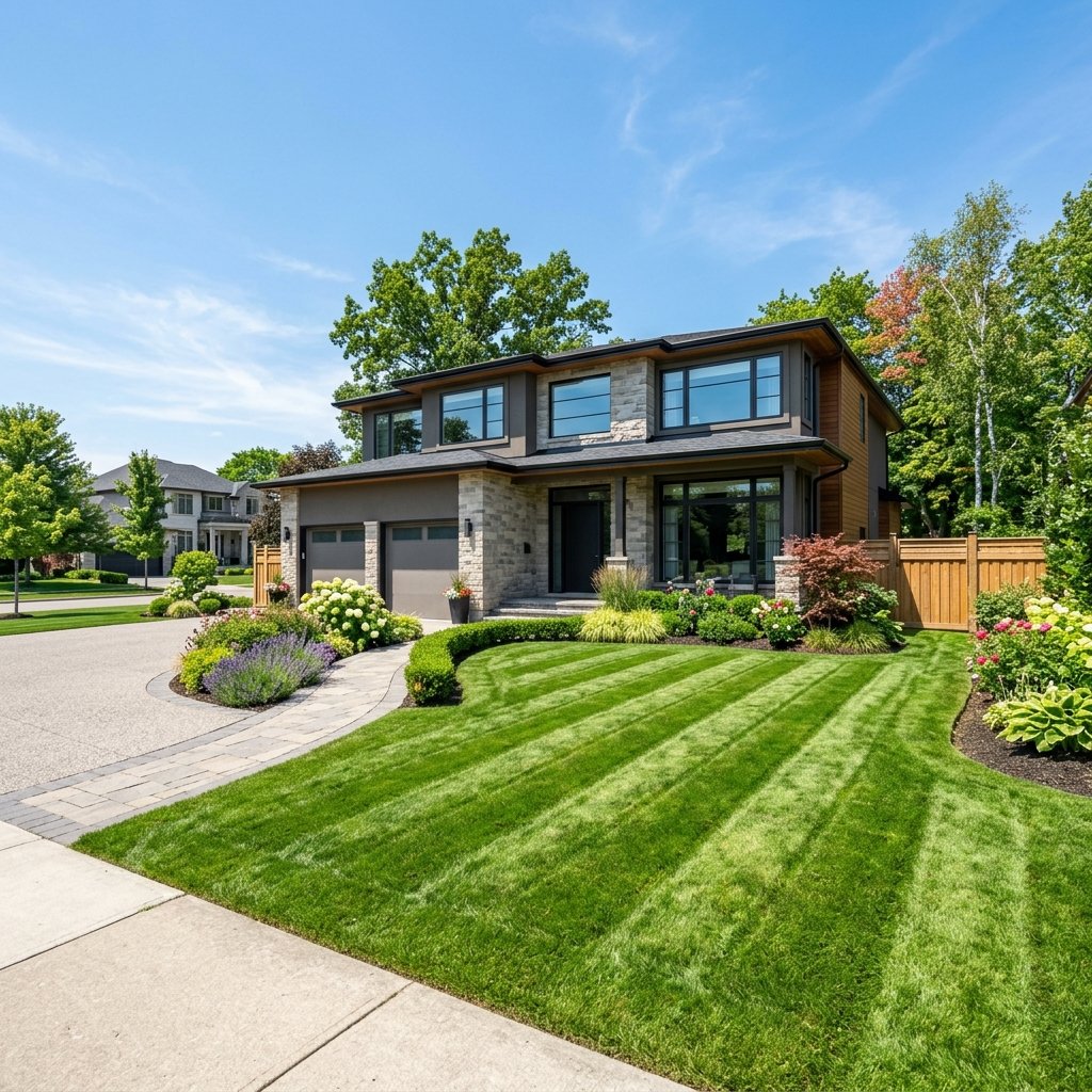 Manicured green lawn with clean stripes in Horsham, PA